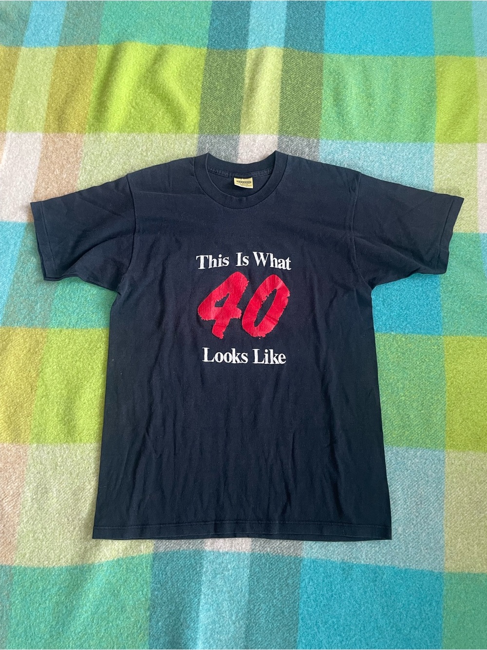 Vintage 70s funny black tee